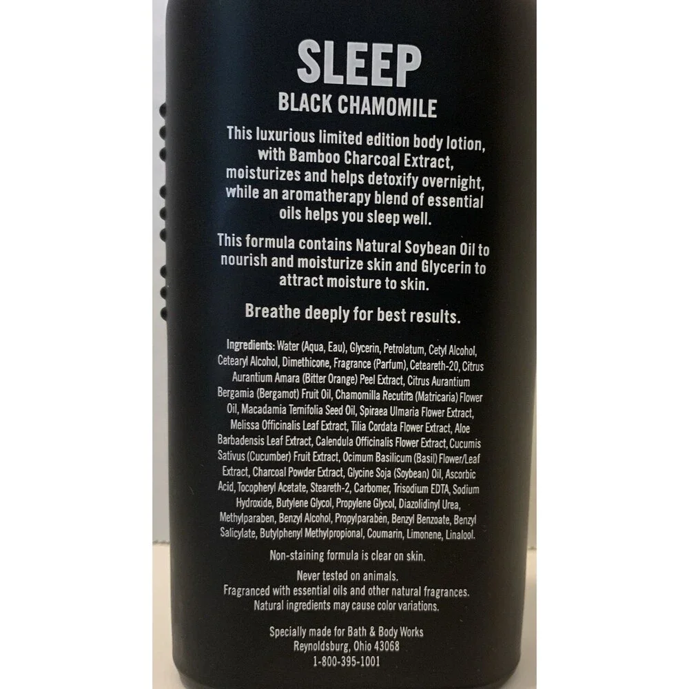 Bath & Body Works Aromatherapy Sleep Detoxify Black Chamomile Body Lotion 6.5 oz